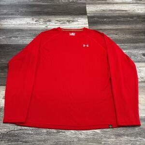 Under Armour All Season Gear‎ Red Mens 2XL Fitted Crewneck Thermal Waffle Shirt